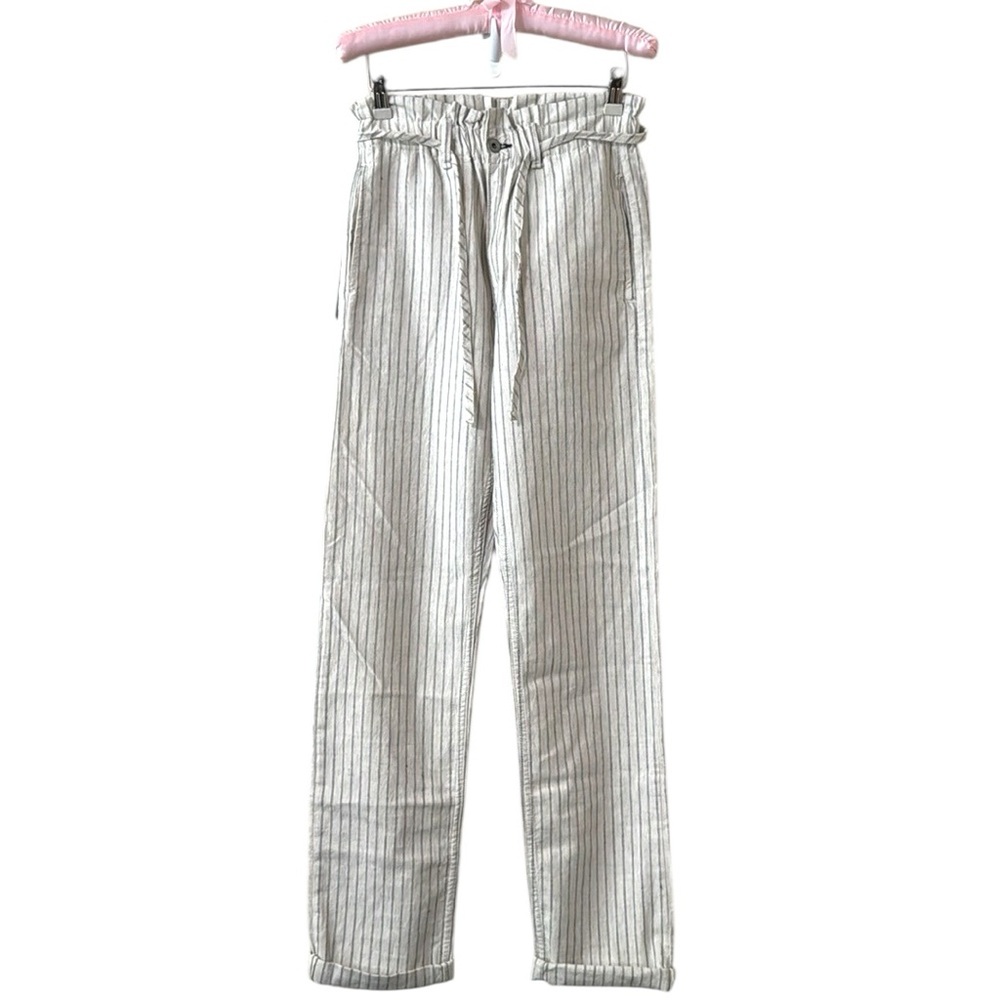 rag & bone Straight Leg Tie Waist Linen Blend Pants Size 24